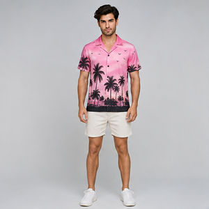 Camisas de Playa Sublimadas Personalizadas para Hombre, Estilo Hawaiano Tropical, Manga Corta, Botones, Holgadas, Casuales, Estampado Floral, Ropa de Playa de Verano - Product Image 2