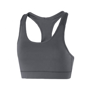 Women's Sports <b>Bra</b> Seamless <b>Stretch</b> Gray White Back Support Workout Top - Product Image 3