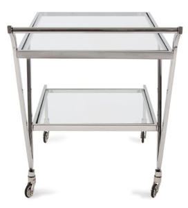 Commercial Kitchen Stainless Steel Utility Cart Glass Tray Sink 4-Wheel Rolling Trolley for Hotel Restaurant <b>Bar</b> Beverage Stand - Product Image 4