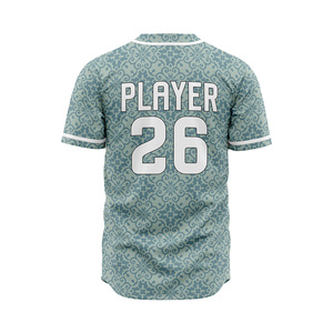 Maillot de baseball personnalisé pour homme, manches courtes, 100% polyester, évacuation de l'humidité, boutons sur le devant, nom et numéro du joueur imprimés - Product Image 6
