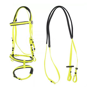 Bridons pour chevaux en cuir de qualité professionnelle - Matériel durable, sangles réglables, couleur/taille personnalisable, impression personnalisée - Product Image 1