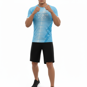High Quality Men's Short Sleeve <b>Compression</b> <b>Shirt</b> Heat-Transfer Printing Breathable Quick Dry Premium Quality Sun Protection Tee - Product Image 3