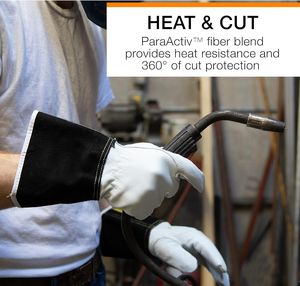 Gants de soudage en cuir de chèvre de haute qualité, longueur coude, résistants au feu, avec renforts sur la paume, pour la sécurité quotidienne en extérieur - Product Image 5