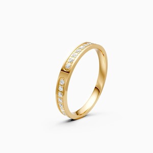 Anillo Kada con Diamante Cultivado en Laboratorio, Elegante Motivo Rectangular, 0.30 Ct, en Oro Amarillo, Blanco y Rosa de 9K - Product Image 3