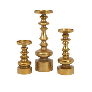 Candélabre classique en métal antique à 3 bras, support de bougies vintage en métal, centre de table pour dîner romantique ou mariage - Product Image 5