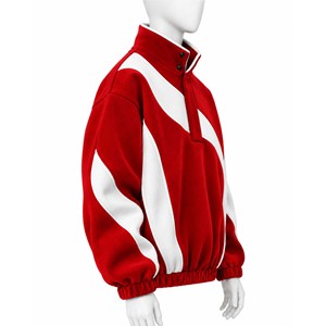 Chaqueta Nueva de Forro Polar Morado Oversize con Cremallera, Cuello Alto, Manga Regular, Unisex, Casual, para Otoño, Color Sólido, Tejida - Product Image 3