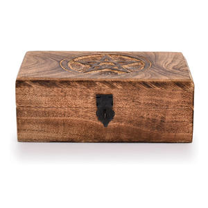 Caja de Almacenamiento de Madera Antigua Tallada a Mano, Diseño Personalizado, Caja de Madera de Mango Sólida para Decoración y Regalos Personalizados a Precio de Fábrica - Product Image 2