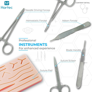 Nouvel arrivage : Kit d'entraînement médical de qualité supérieure pour la pratique de la suture manuelle, réutilisable, en acier inoxydable de qualité médicale - Product Image 5