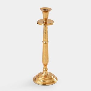 Gold Tall Hammered <b>Candle</b> Holder <b>Large</b> Metal Pillar <b>Candle</b> Stand Decorative Table Centerpiece for Home Decor - Product Image 1