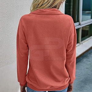 Sweat-shirt léger pour femme avec fermeture éclair quart de tour, coupe confortable, manches longues, idéal pour l'entraînement, les voyages et les tenues. - Product Image 6