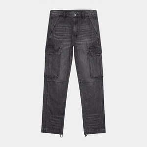 Pantalones Vaqueros Cargo de Cintura Alta y Corte Holgado, Pantalones de Algodón Lavado a la Piedra, Estilo Casual para Otoño - Product Image 4