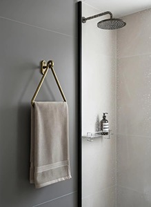 Triangle Shape Wall Mounted Metal Towel Holder For Bathroom Kitchen And Wash Basin Area Modern Stylish Space Saving <b>Rack</b> - Product Image 5