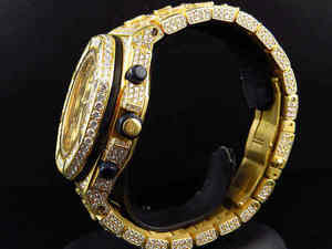 Reloj de Hombre de Edición Limitada de Lujo con Cristal de Cuarzo, Acero Inoxidable y Aleación en Tono Amarillo con Moissanita VVS - Product Image 5