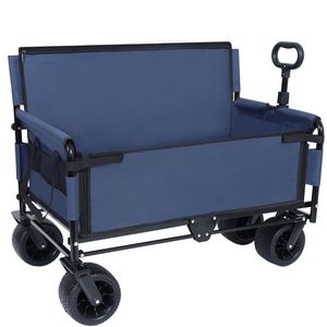 Carrito Plegable Convertible 3 en 1, Resistente, Capacidad de Carga de 500 lb, 180 L, Carretilla Todoterreno con Asiento de Banco y Almacenamiento, Carrito para Acampar - Product Image 2