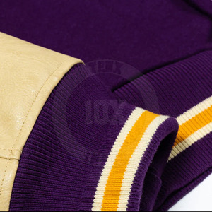 Veste d'hiver douce et confortable avec manches contrastées, broderie premium, poignets en tricot côtelé, veste de style universitaire pour tous les jours - Product Image 6