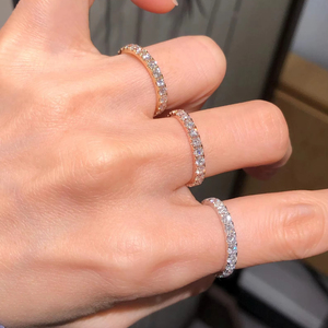 Custom Round Cut Moissanite Diamond Wedding <b>Ring</b> IGI Certified 925 <b>Silver</b> Luxury Band <b>Ring</b> Fine Women Jewelry - Product Image 1