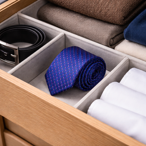 Corbata Pequeña a Cuadros Azules para Hombre |   Corbata Tejida Elegante para Negocios Formales |   Accesorio de Moda Elegante y Delgado para Fiesta de Bodas, Regalo - Product Image 4