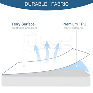 Comfortable Terry Mattress Protector Bed Mat Knitted <b>Waterproof</b> Protection Smooth Terry Surface Easy Care Fabric Reusable - Product Image 4