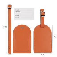 Étiquette de bagage en cuir véritable de luxe personnalisable avec logo, écologique, durable, imperméable, pour carte d'embarquement et nom