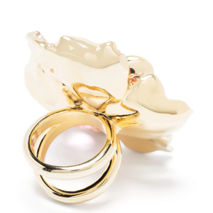 Flower Shape Gold Plated Cocktail <b>Ring</b> With Pink <b>Crystal</b> Rhinestone Women Romantic Party Jewelry - Product Image 3