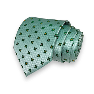 Conjunto de Corbata de Mezcla de Seda con Estampado Floral Azul Menta |   Conjunto de Corbata Tejida Premium y Pañuelo de Bolsillo en Caja de Regalo |   Accesorios Formales de Negocios para Hombre - Product Image 3