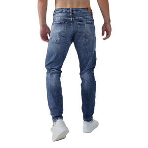 Bangladesh excedentes proveedor Directo de fábrica Diseño de marca personalizada Pantalones vaqueros de hombre sueltos Rasgados Rectos Bolsillos con cremallera Pantalones de mezclilla - Product Image 2