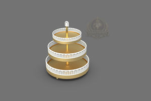 ชั้นวางอาหารทรงกลม 3 ชั้น สแตนเลสสตีล รักษาสิ่งแวดล้อม หรูหรา ใช้กับเครื่องล้างจานได้ เหมาะสำหรับเสิร์ฟกาแฟและขนมหวาน - Product Image 3