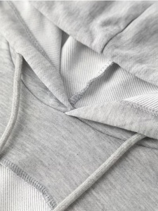 Custom Crop Hoodies <b>Men</b> High Quality Gray Cropped Hoodie Zipper-Up Embroidered Tops Short Solid Color Casual Oversized - Product Image 3