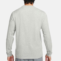 Herenshirt, grijs, lange mouwen, O-hals, regular fit, casual, jersey katoen, effen kleur, uni, gebreid.