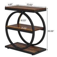 Table de chevet moderne et contemporaine en bois massif à trois niveaux avec rangement, meuble de chambre durable et écologique pour la maison et l'hôtel