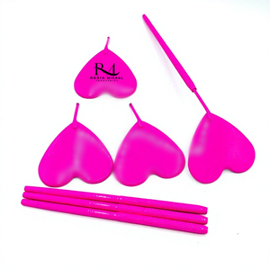 Produit phare : Miroir rose foncé avec revêtement poudré, en forme de cœur, pour extensions de cils et poignée diamantée - Product Image 4