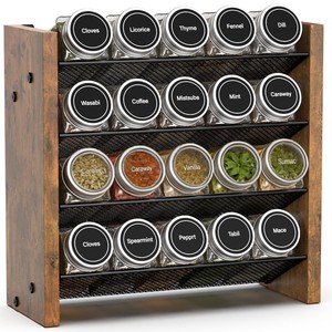 Bamboo Spice Rack Organizer 30 <b>Jars</b> Wholesale - Handcrafted <b>Kitchen</b> <b>Storage</b> - Product Image 6