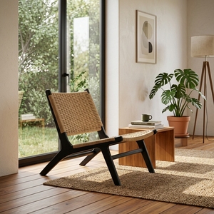 Nouvelle chaise longue portable en rotin tressé, style moderne et minimaliste, écologique, pour extérieur, parc, jardin, terrasse, fauteuil d'appoint - Product Image 3