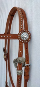 Brida para caballo de calidad occidental hecha de cuero genuino, precio al por mayor - Product Image 4