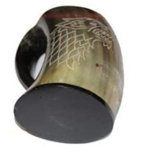 Corne à boire Viking en corne de buffle, verre à bière médiéval en corne d'ox naturelle polie - Product Image 2