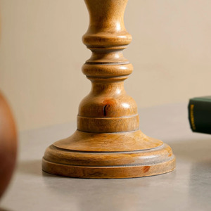 Candelero de Madera Hecho a Mano con Forma de Columna, Decoración para el Hogar, Acabado en Madera Natural, para Acción de Gracias, Halloween, Navidad - Product Image 6