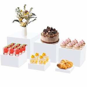 แท่นตั้งโชว์เบเกอรี่อะคริลิคสีขาวส่งตรงจากโรงงาน2025แท่นวางอเนกประสงค์สำหรับขนมอบขนมเค้กและของหวานงานนำเสนอที่ร้าน - Product Image 1