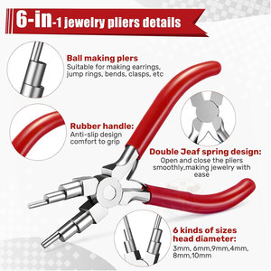 เครื่องมือทำเครื่องประดับ 2 ชิ้น คีมทำห่วง 6 in 1 สีแดงและสีเขียว - Product Image 4