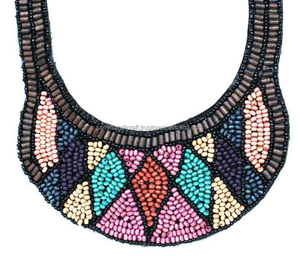 Collar con Flecos de Cuentas Bordadas, Cadenas Gruesas Bordadas con Perlas y Diamantes, Estilo Religioso, Collares de Cuentas de Moda - Product Image 3