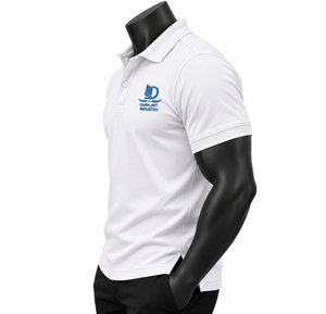 Chemises de golf en polyester pour hommes, manches courtes, logo brodé personnalisable sur le devant, couleur unie, décontractées, séchage rapide, tricotées - Product Image 3