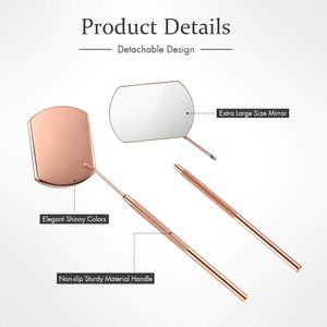 4 Pieces <b>Mirror</b> for Eyelash Lash <b>Mirror</b> for Eyelash Extensions <b>Square</b> Stainless Steel Dental Lash Tools - Product Image 2
