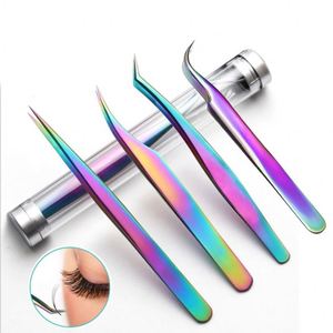 <b>Eyelashes</b> Tweezers Stainless Steel High Quality Tweezers for <b>Eyelash</b> <b>Extensions</b> Kits Manicure Instruments - Product Image 1