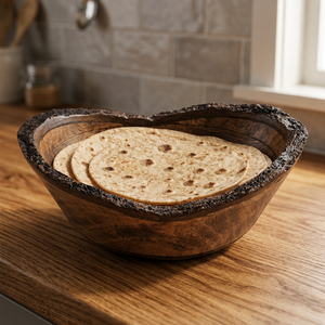 Bol de service en bois fait main, durable et écologique, assiette en bois poli en forme de cœur pour la décoration de table de fête à la maison - Product Image 1