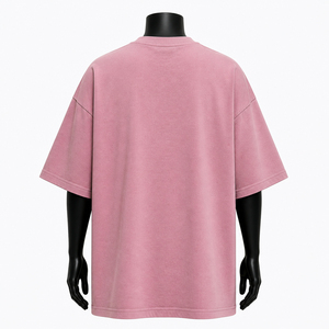 T-shirts pour hommes à épaules tombantes, 250 g/m², effet vintage, grammage lourd, col rond, luxe, coupe oversize - Product Image 2
