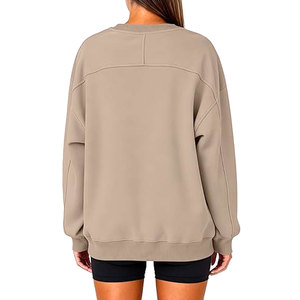 เสื้อสเวตเตอร์โอเวอร์ไซส์สำหรับผู้หญิง เสื้อสเวตเตอร์คอกลมแขนยาวสำหรับผู้หญิง เสื้อสเวตเตอร์ฤดูใบไม้ร่วงฤดูหนาว เสื้อลำลอง สวมใส่สบาย หลวมๆ - Product Image 4