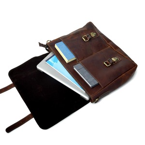 Top Selling Classic Leather Laptop Bag for <b>Office</b> Work Business Travel Laptop Messenger Shoulder Bag for Wholesale Supply - Product Image 6