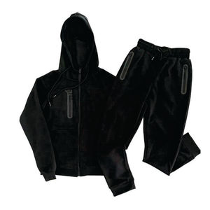 Conjunto Deportivo AIFRAN SPORTS para Hombre, Sudadera con Cierre y Pantalones Deportivos Negros, Transpirable, de Poliéster, Corte Holgado, para Invierno - Product Image 1