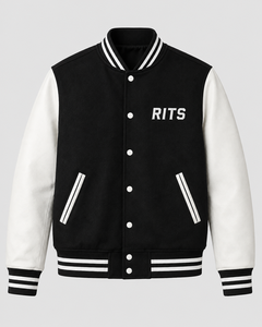 Rits Enterprises New Street Fashion Winter Coated <b>Long</b> Front Thin <b>Leather</b> Sleeve Brown Black Men Varsity <b>Jackets</b> Custom Private - Product Image 2