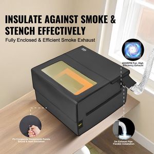 Enceinte de protection ignifuge pour graveur laser 31,5 x 31,5 x 19,6 avec tuyau de ventilation ignifuge pour machines de gravure laser - Product Image 3