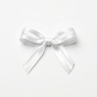 Ruban personnalisable en satin blanc simple face 3 mm, 100 % polyester, résistant au rétrécissement, tissé, 50 yards, pour cartes de mariage, boîtes à gâteaux, emballage cadeau